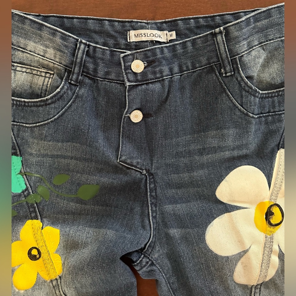 Miss Look Floral Jeans - Picture 4 of 5